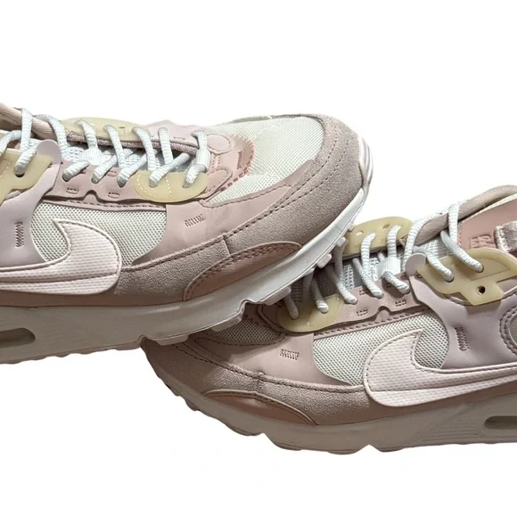 Nike Women's Air Max 90 Futura Low-Top Sneakers in Blush Pink and Cream - Picture 6 of 11